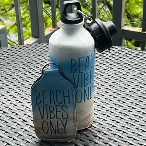Beach Vibes Water Bottle and Hand Sanitizer Key Ring Holder